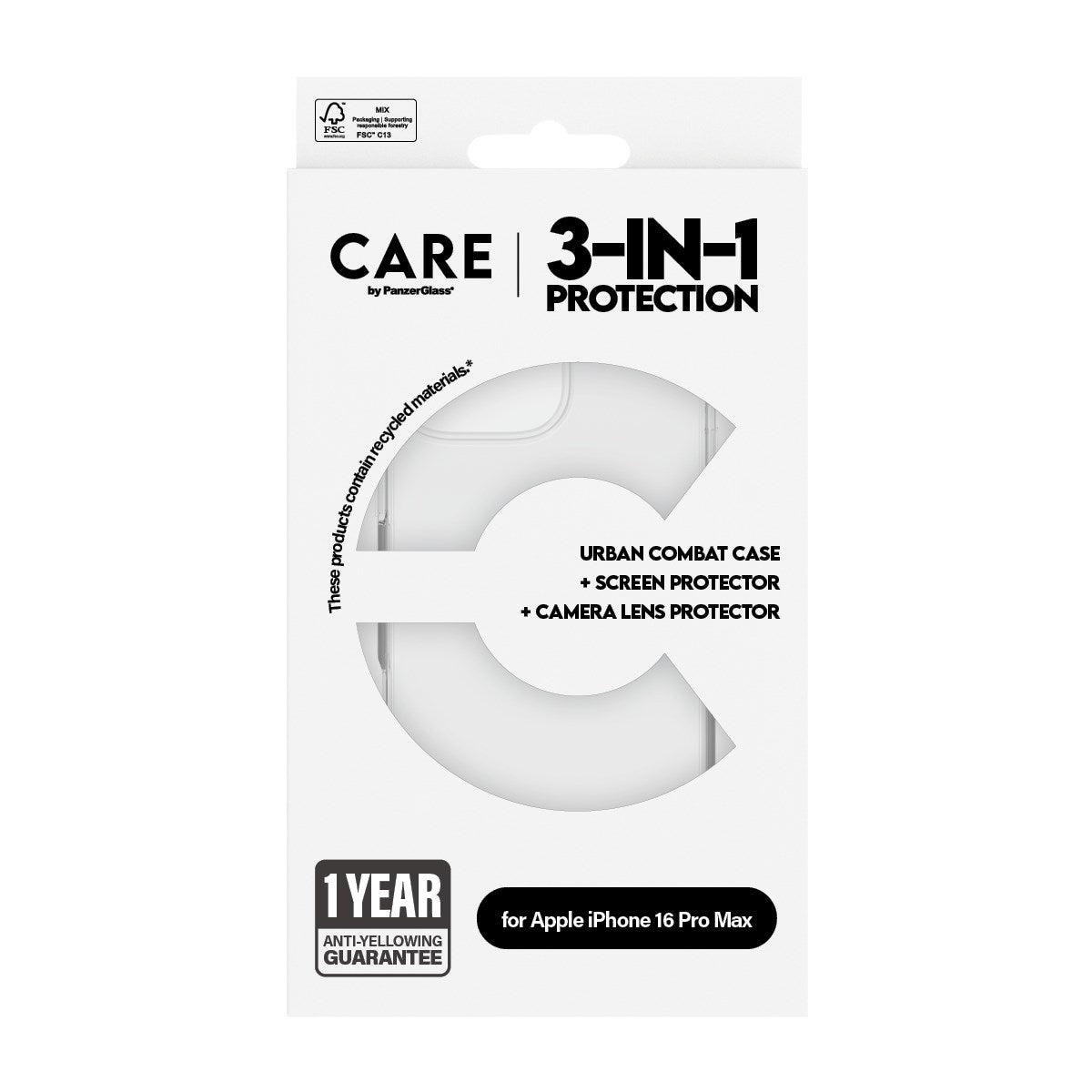 CARE by PanzerGlass® Flagship 3-in-1 Set iPhone 16 Pro Max